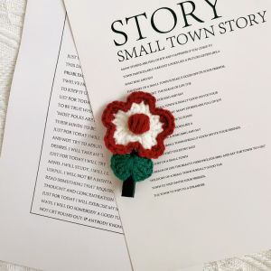 Handmade Wool Crocheted Woven National Style Small Flower Ornament Fall and Winter All-Match Hairpin Cropped Hair Clip Finished Product