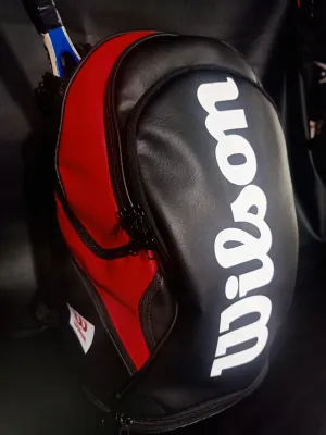 Wilson Tennis Back Pack Leather Black/Red