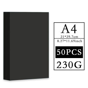 A4 180G200G300G 20/50PCS Black Cardboard Paper Handmade Card Paper DIY PackageThick Watercolor Painting Origami Crafts Pack