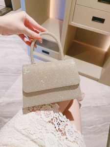 Fashionable Small Square Handbag Evening Bag Banquet High End Clutch Bag Qipao Bag British Style Polyester Lining Magnetic Buckle