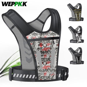 Running Vest Chest Phone Holder Lightweight Breathable & Adjustable Workout Vest with Running Reflective Strips for Jogging Gym