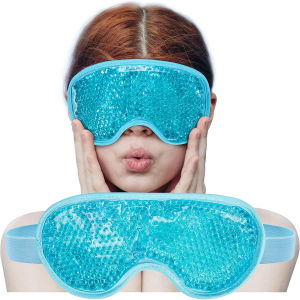 PVC Eye Mask Cooling Eye Mask Hot Cold Compress Gel Beads Eye Mask for Puffy Eyes Dark Circles Reduce Eyes Dry Sleep Eyes Mask