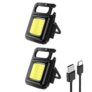 Small Portable COB Work Light with 4 Lighting Modes LED Keychain for Outdoor Adventures