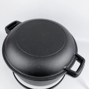 【Fast Delivery】2 in 1 Cast Iron Dutch Oven with Dual Handles Dutch Oven Pot Skillet Cookware Pan Set for Bread Baking【After Sales Guarantee】