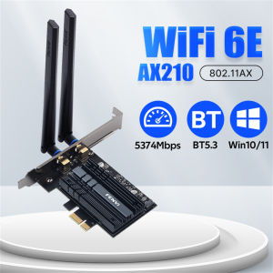 FENVI WiFi 6E AX210 PCIE WiFi Adapter 5374Mbps 802.11AXสําหรับบลูทูธ 5.3 Tri-Band 2.4G/5G/6Ghzไร้สายการ์ดPCสําหรับWin10/11