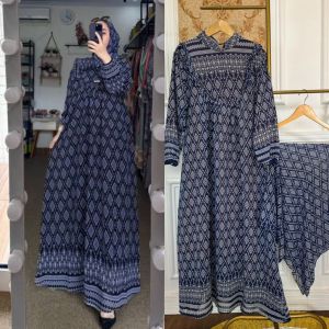 Gamis Muslimah Wanita Arumi Set Hijab Bahan Ceruty Babydoll Ful Furing hyget Premium Busui