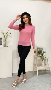 Baju Manset Lengan Panjang Perempuan Bahan Kaos Leher Tinggi/TurtleNeck Atasan Wanita