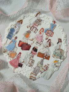 Fairy Lights Journal - READY STOCK/ art journaling/ scrapbook deco/ Piscoletters: Vintage Travel girl PET