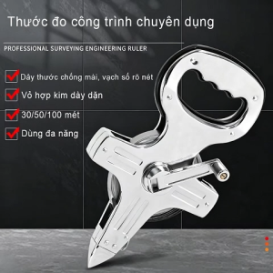 Thước cắm đất dây thép bạc cao cấp Hives Tools chiều dài 30M 50M chống xước chống va đập thước cuộn thép