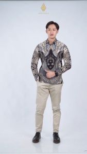 BATIK ARKANZA Motif DEWANAGARI PENDEK Kemeja Batik Pria Slimfit Full Furing Katun Premium