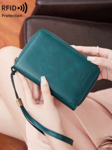 RFID Shielded Passport Wallet PU Leather Zipper Travel Credit Card Bag ID Card Window Multifunctional Storage File Ticket Bag