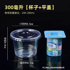 Disposable Plastic Airline Cup for Street Vendors Pudding Cup with Lid Dessert Jelly Milk Tea Double Skin Milk Drink Cup