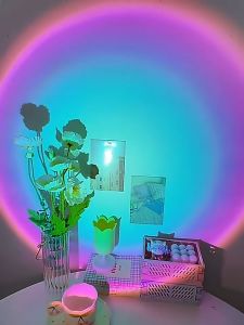 Unique adjustable LED sunset light for bedroom Projection Lamp Rainbow Ambiance Mini Desk Lamp