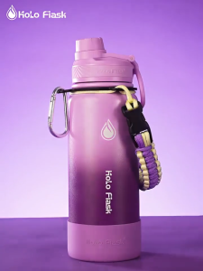 HOLO Flask 1000ml & 800ml - Gradient Colors Silicone Boot Leak Proof Heat Resistant Modern Style 4 Adorable Colors 3 Sizes - Drinkware