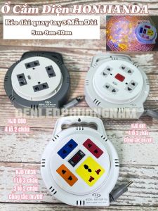 Ổ Cắm Quay Tay HJD 080-081-083R 10A 2500W 5M 8M 10M rút gọn dây tiện lợi