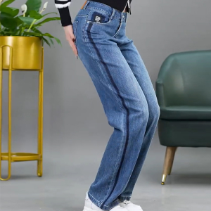 Shalldoer | High Waist Loose Fit Wide Leg Straight Denim Pants