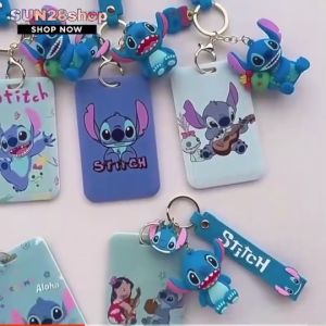 กรอบใส่บัตร พร้อมพวงกุญแจ ใส่บัตรพกพา ใส่บัตรประจำตัว ลายการ์ตูน