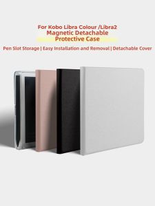 twosheep | Magnetic Separable Protective Case Storage Cover with Stylus Support for Kobo Libra and Libra2 Transparent