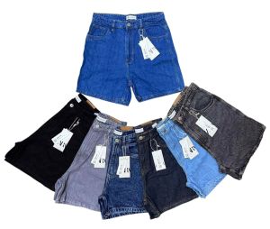 ZARA Bermuda High-Waist Denim Shorts overruns made in Bangladesh good quality sizes 24-26-28-30-32-34-36