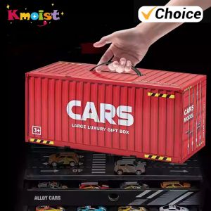 Pull Back Cars Kids Mini Metal Diecast Vehicles Inertia Race Car Toys with Container Storage Box Toy for Boys Christmas Gifts