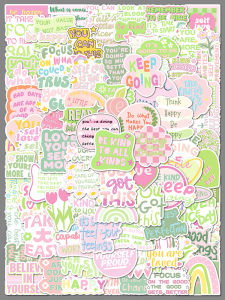 Creative DIY Waterproof Decorative Stickers 100 Pcs Motivational English Learning Stickers for Tablet Decoration