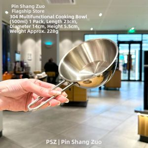 PINSHANGZUO | Multi-purpose Stainless Steel Bowl Cooking Pot