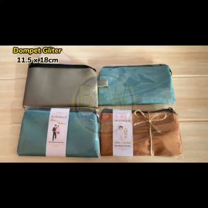 (isi pcs) Souvenir POUCH Dompet GLITER 18x11.5cm KEMAS PLASTIK KARTU UCAPAN Murah Makassar Mamuju
