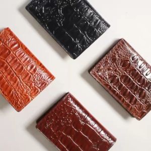 [VALQO] BRUDU BY Dompet Kulit Sapi Motif Buaya Pria Cowok Kartu Laki Berdiri 3/4