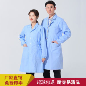 Blue Doctors Overall Long Sleeves Stretchy Sleeves Womens White Gown Short Sleeve Lab Coat Stomatological Hospital Pharmacy Nurse Overalls