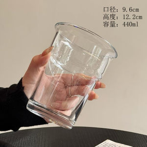 Ins Style Large Capacity American Coffee Glass Cup Milk Tea Drinking Cup Simple Design Water Glass Cup for Drinking And Milk Tea