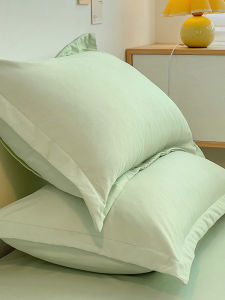 Elegant Winter Thick Washed Cotton Sateen Brushed Pillowcase Single Pair Pure Color Bedding Zipper Closure Breathable Sweat Absorbent