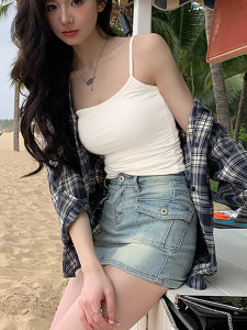 Áo Ba Lỗ Cotton American Hot Bé Gái Không Dây Ôm Vừa Vặn Mùa Xuân Hè Cho Nữ Áo Lót Không Đệm Áo Khoác Ngoài Áo Ba Lỗ Cotton Nguyên Chất