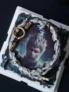 Chinese Style Classic Journey to the West Internet Celebrity Game Best Selling Black Myth Wukong Cake Glutinous Rice Paper Hand-Free Customization