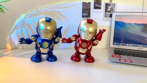 COD Mainan anak Dance Robot Seri Super Hero Joget Menari Musik Dan LED Lampu