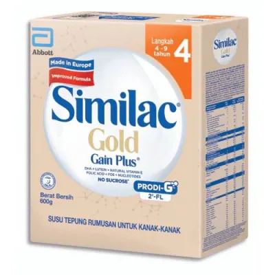 Similac Gold Gain Plus Step 4 Growing Up Milk for Faster Learning BIB (600g)