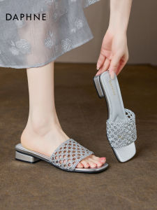 Daphne | Silver New Summer Slipper Anti-slip Thick Heel