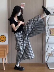 Quần Ống Rộng Kẻ Sọc Mỏng Mùa Hè Cho Nữ Cỡ Lớn Quần Dài Thường Ngày Cạp Cao Vải Polyester Quần Ống Rộng Thoải Mái