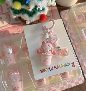 Genuine Pop Mart Cute Pellet Pendant Anti-Lost Mobile Phone Keychain Bag Pendant Female and Small Gift