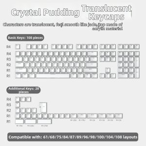 AULA | Translucent Double Shot Keycaps PC Jelly Acrylic