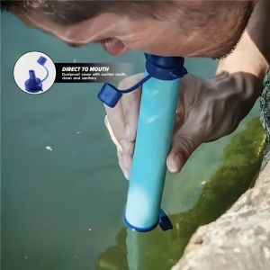 Camping Emergency Water Filter Straw Single Soldier Direct Drinking with Filter Sterilization for Outdoor Survival Equipment