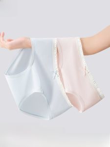 miiow | Antibacterial Pure Cotton Underwear Womens Mid-Waist Triangle Shorts Breathable Seamless Cotton Crotch Youth Summer Fashion