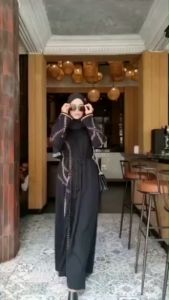 Gamis Abaya Hitam Bordir Terbaru & Dress Elegan Mewah