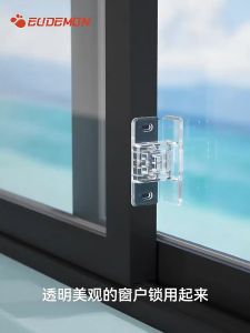 Lil’ Curators Transparent Sliding Window Lock | No-Drill Childproof | Prevent Falls Easy Install