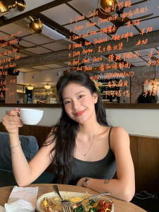 Two-Way Wear Casual U-Neck Slimming Base Layer Tank Top Zheng Daqian Versatile Original Design Cotton Blend Elastic Fabric