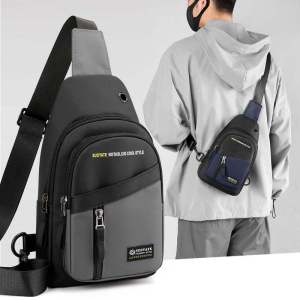 New Mens Large Capacity Crossbody Bag Sports Casual Student Fashion Brand Chest Bag Leisure Single Shoulder Sling Bag