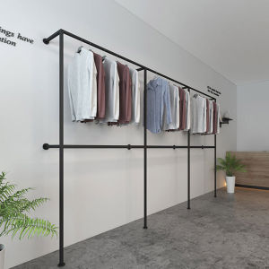 Metal Wall-Mounted Standing DIY Closet Open-Style Coat Rack for Wardrobe And Closet Iron Art Storage Organizer Simple Design