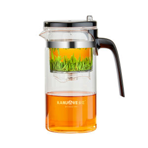 Kamjove | Office Use Glass Tea Brewing Pot with Tea and Water Separation