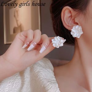 【♡Lovely girls house♡】Bông Tai Dạng Hạt Hình Hoa Màu Trắng Cho Nữ Trang Sức Dự Tiệc Dễ Thương Thời Trang Phong Cách Hàn Quốc Mới 2022