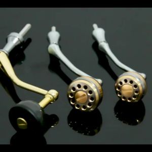 Foldable Spinning Reel Handle Full Metal Aluminum Rocker Arm with Hexagonal Shaft Rose Gold Fishing Reel Parts 2000-7000