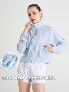 Long Sleeve Yoga Shirt Women Sport Tops Gym Clothing Fitness Workout Exercise Running Quick Dry Zipper Yoga Suit Coat Sportswear